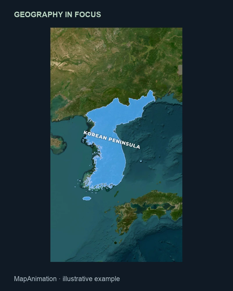 Korean Peninsula highlighted in regional context