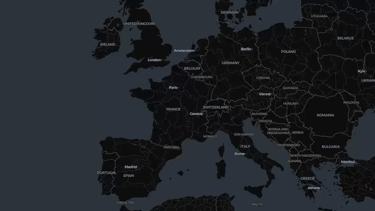 European regional view before country highlights appear