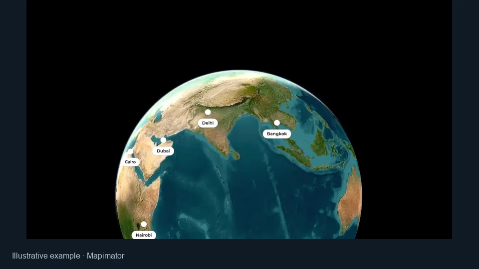 Globe overview illustrating geographic stories
