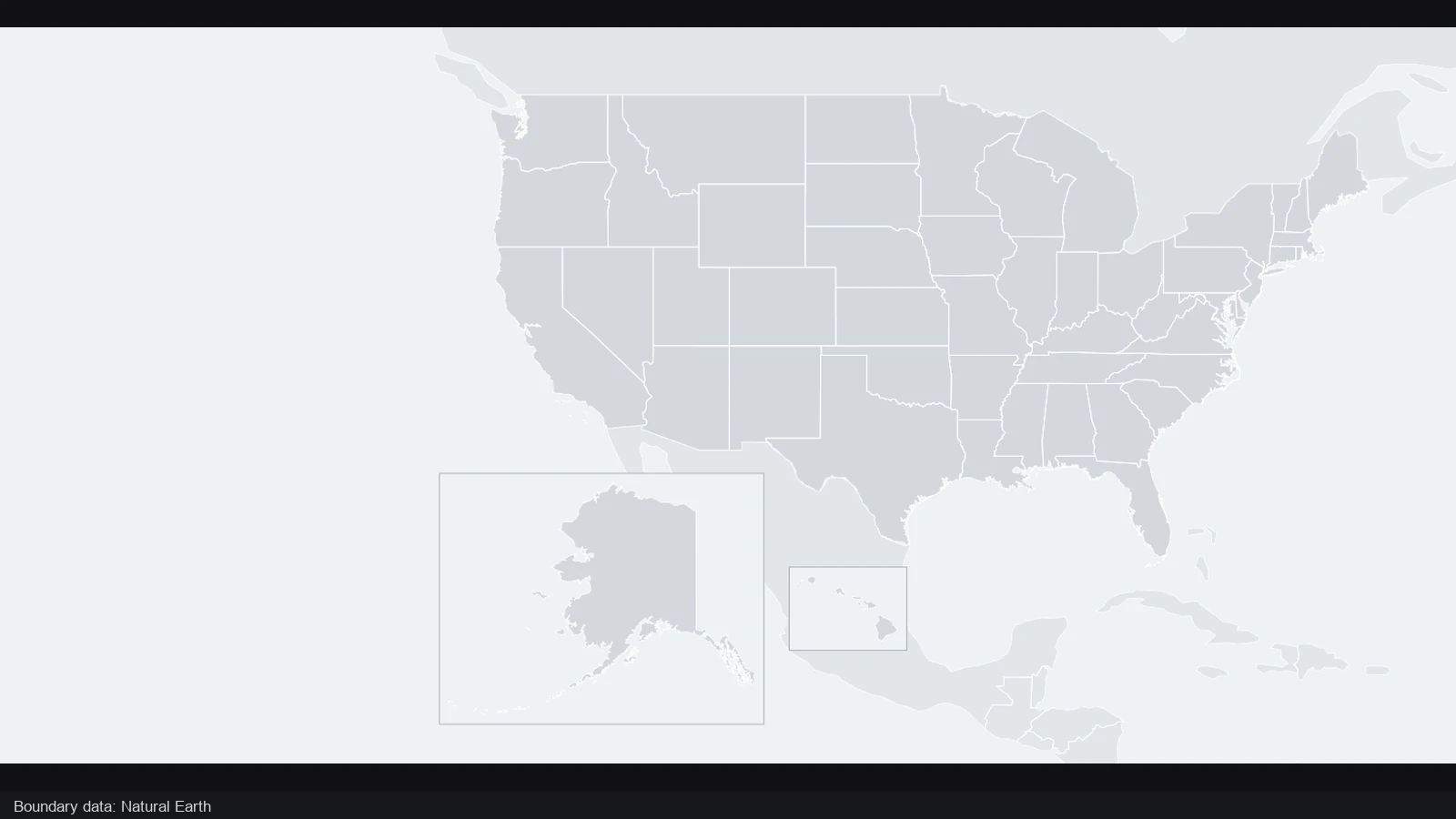 Unassigned US state boundaries before the sample scenario is colored