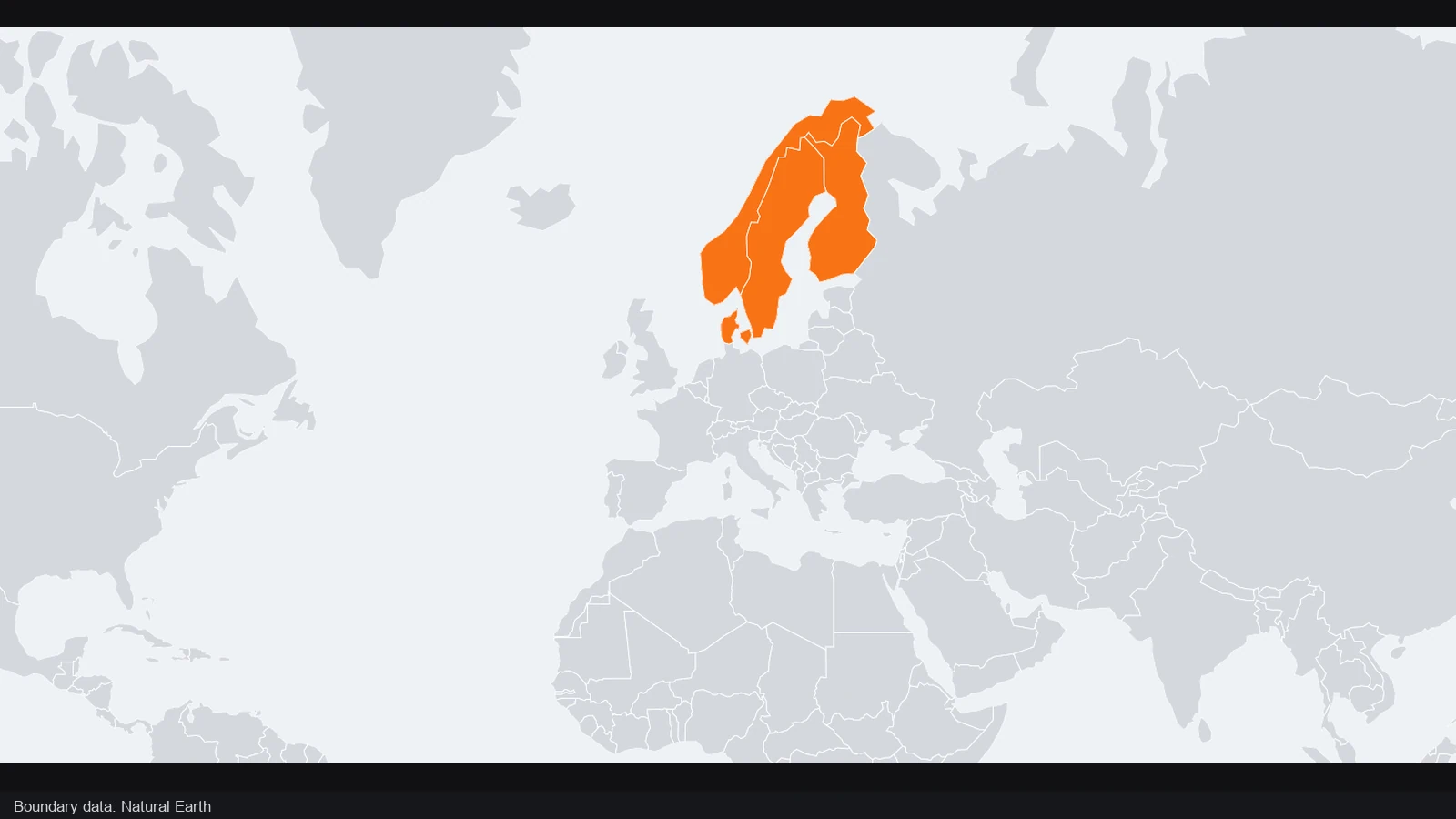Norway, Sweden, Finland and Denmark highlighted together